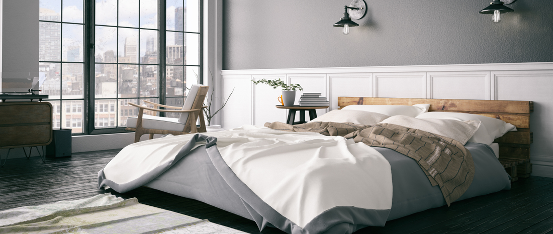 Travel Airbnb bedroom with light leaks and no curtains
