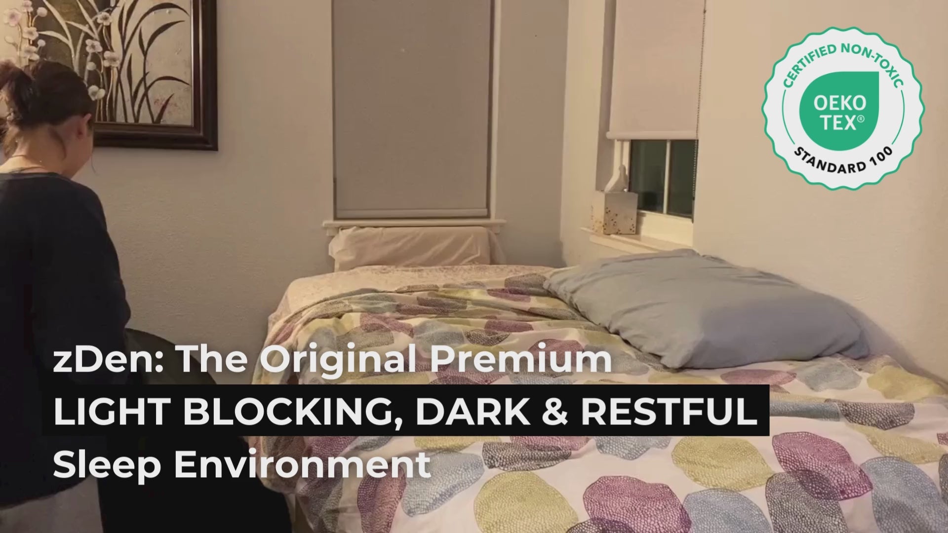 Load video: zDen creates a dark and peaceful sleeping environment to improve your sleep quality. First responders, airline staff, doctors, nurses and more can benefit from quality during shift work hours