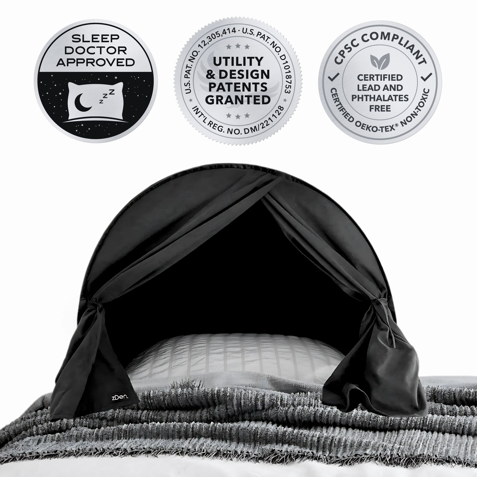 zDen blackout sleep den bed tent blocking 99% of light on a bed for deep rest
